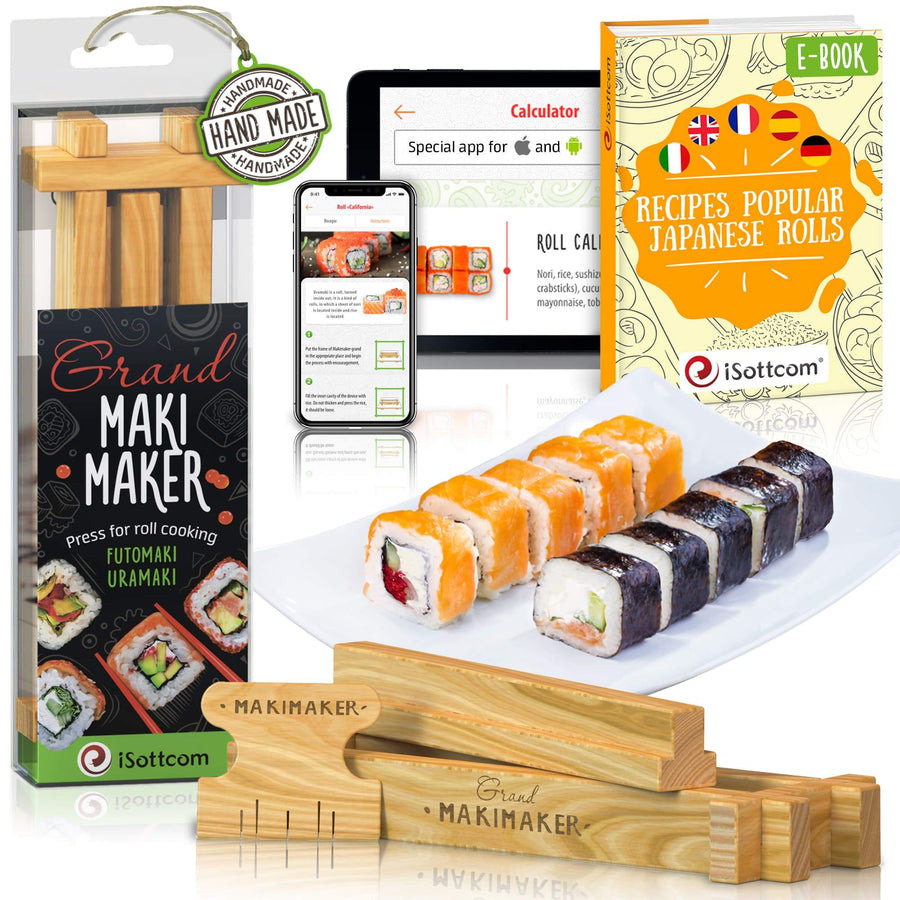 Sushi making kit by iSottcom, bonus recipe e-book and App