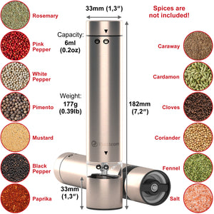 Electric Salt And Pepper Grinder Set, Automatic Pepper Mill